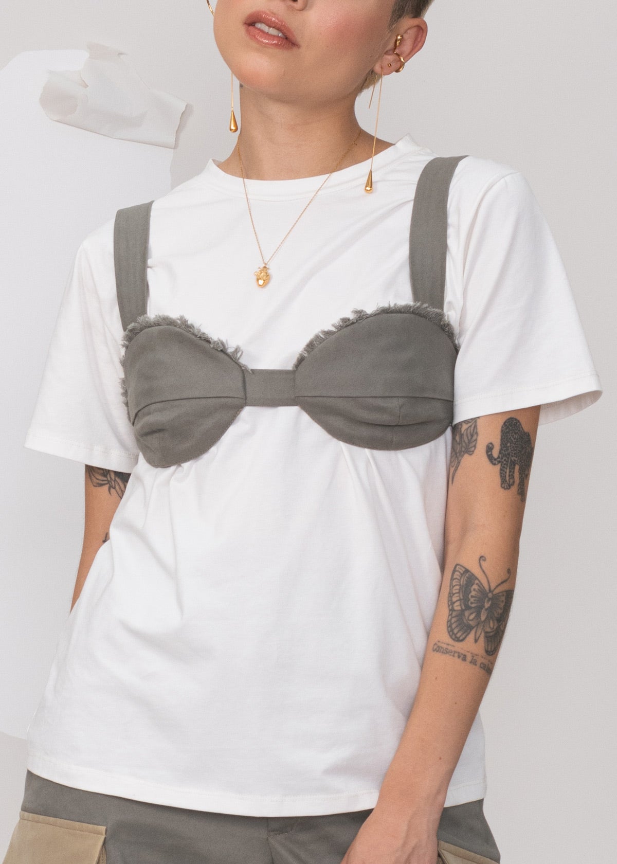 FRIDA T-SHIRT IVORY/GREEN